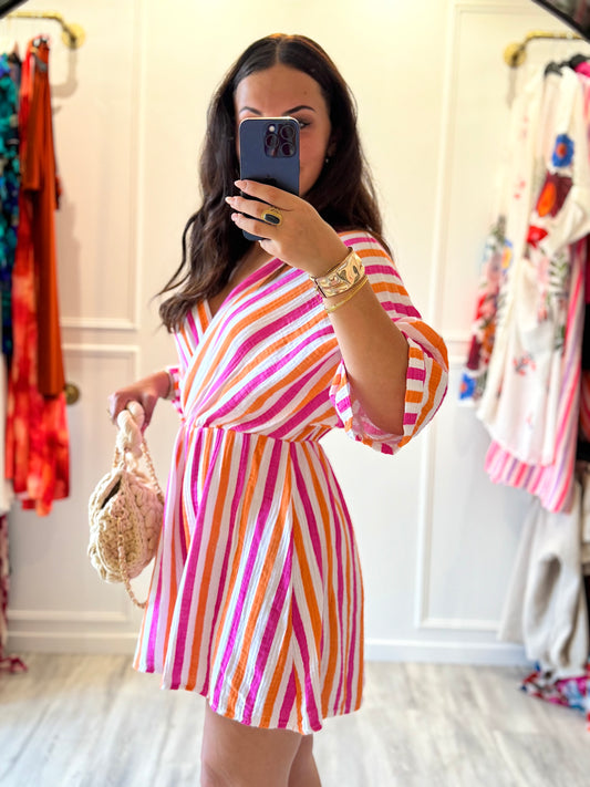 Combi-short Calie – Rayures solaires & coupe flatteuse 🍹☀️