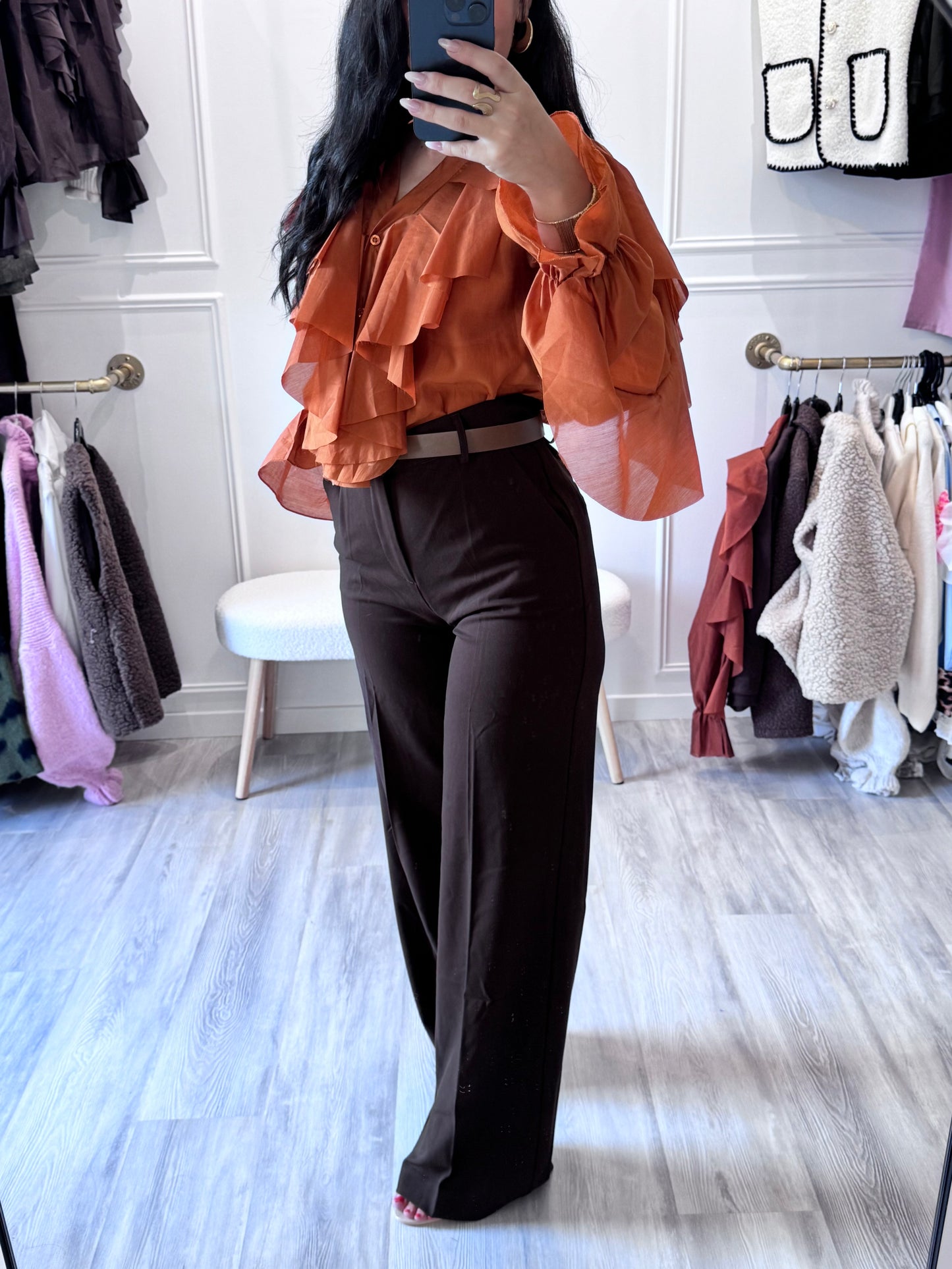 Pantalon Élisa – Tailleur chic Marron foncé 🤎