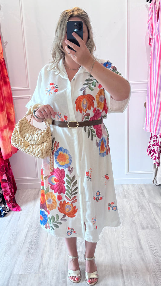 Robe Paloma – Oversize bohème & fleuries 🌼