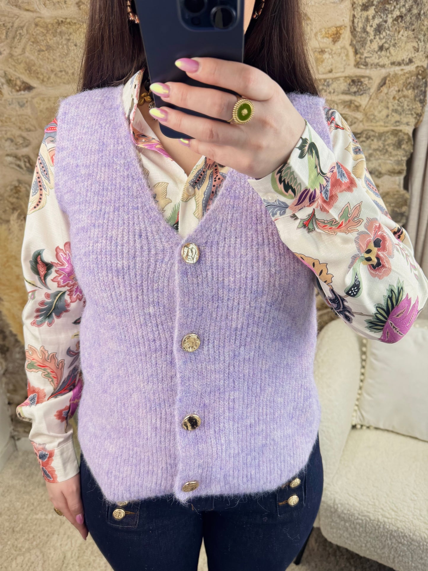 Gilet lilas - Chaleur & Elegance