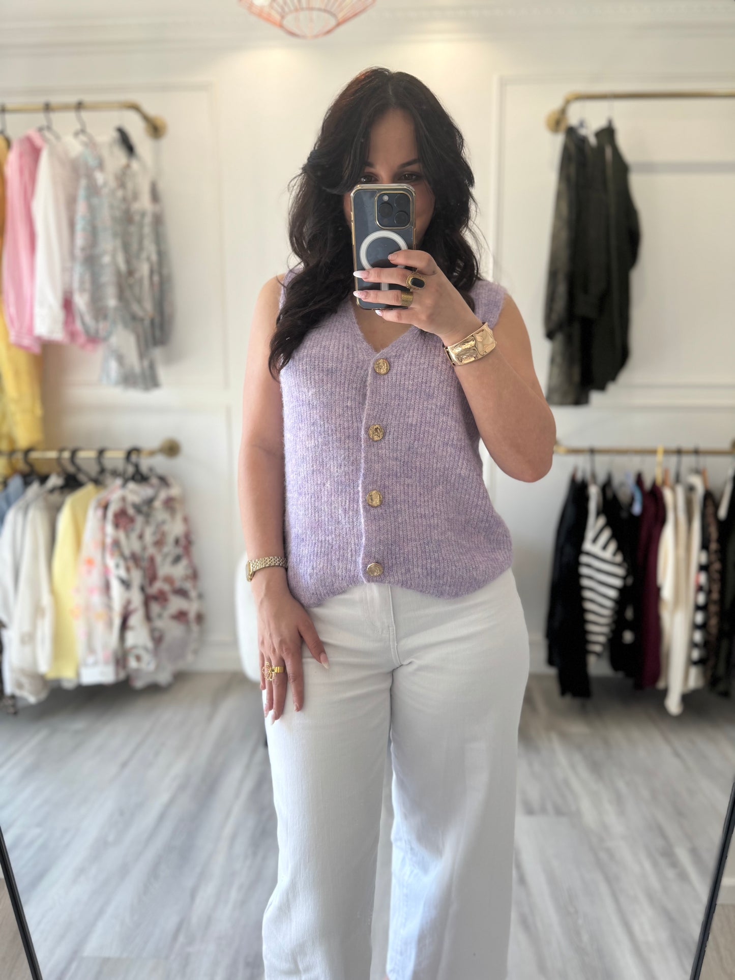 Gilet lilas - Chaleur & Elegance
