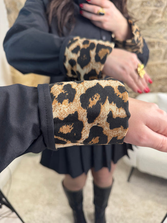 Chemise Léopard- Noir et motif sauvage
