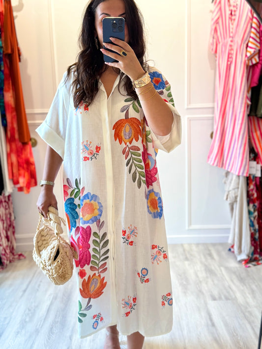 Robe Paloma – Oversize bohème & fleuries 🌼