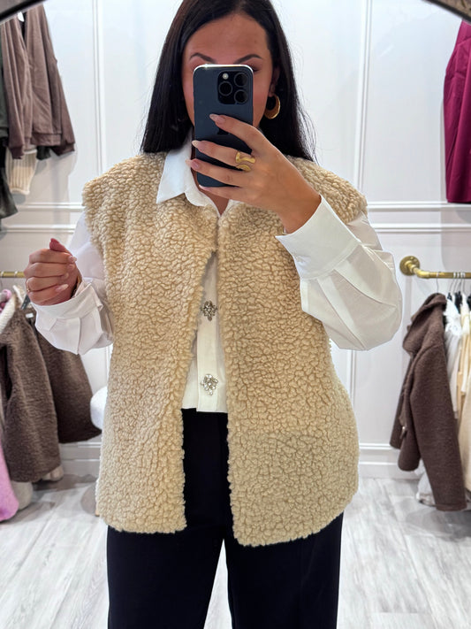 Veste sans manches Anna – Douceur beige
