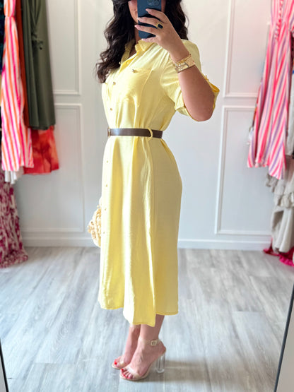Robe chemise Élise – Soleil doux et élégance décontractée ☀️