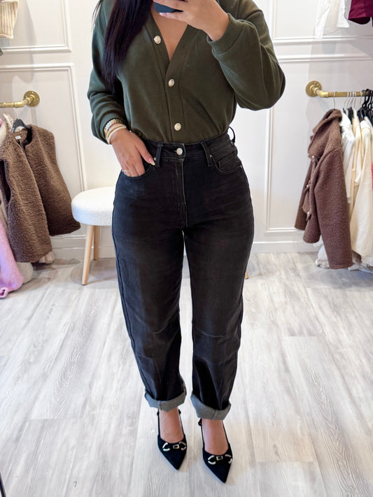 Cardigan Émilie – Élégance minimaliste Kaki