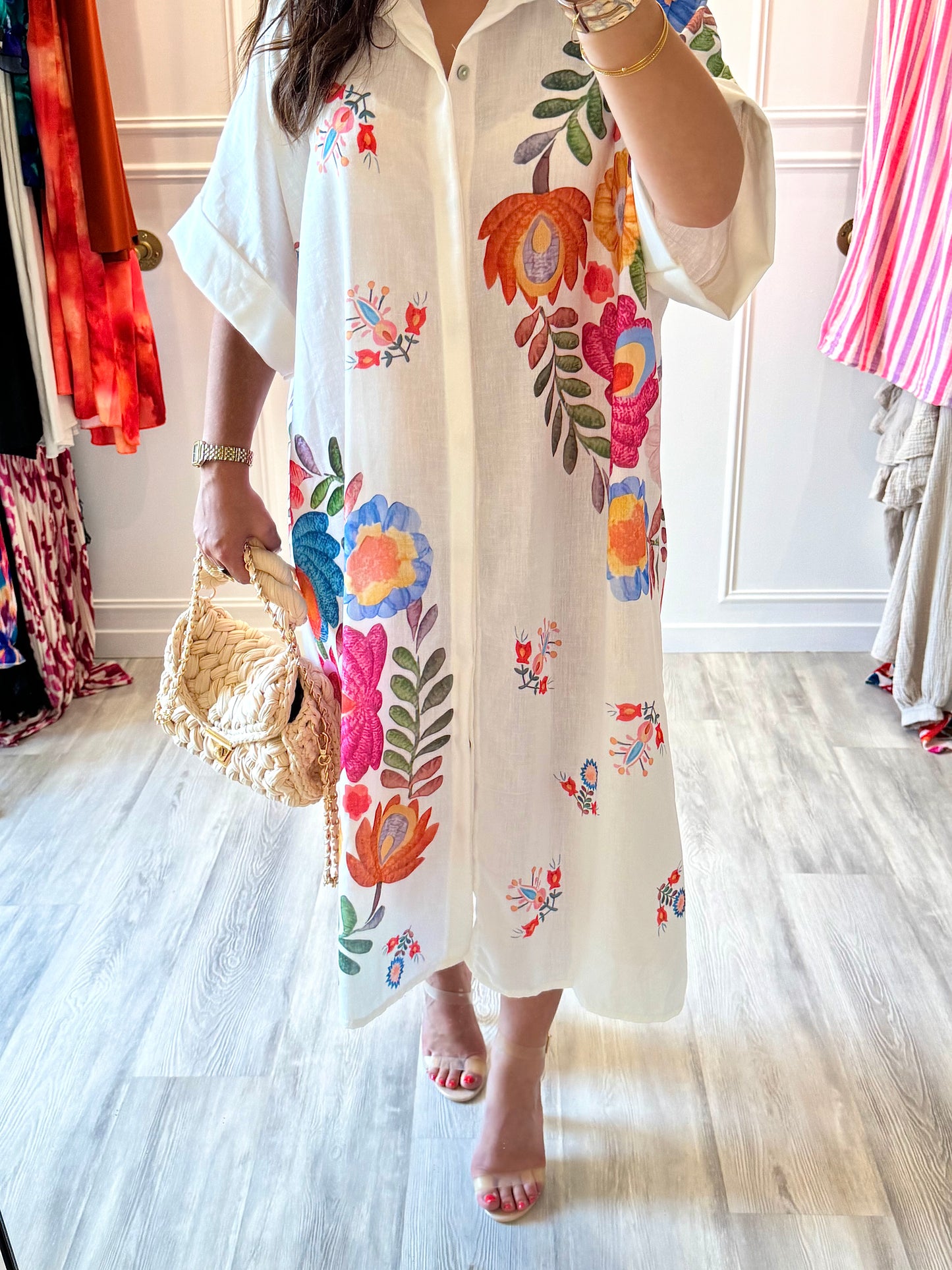 Robe Paloma – Oversize bohème & fleuries 🌼