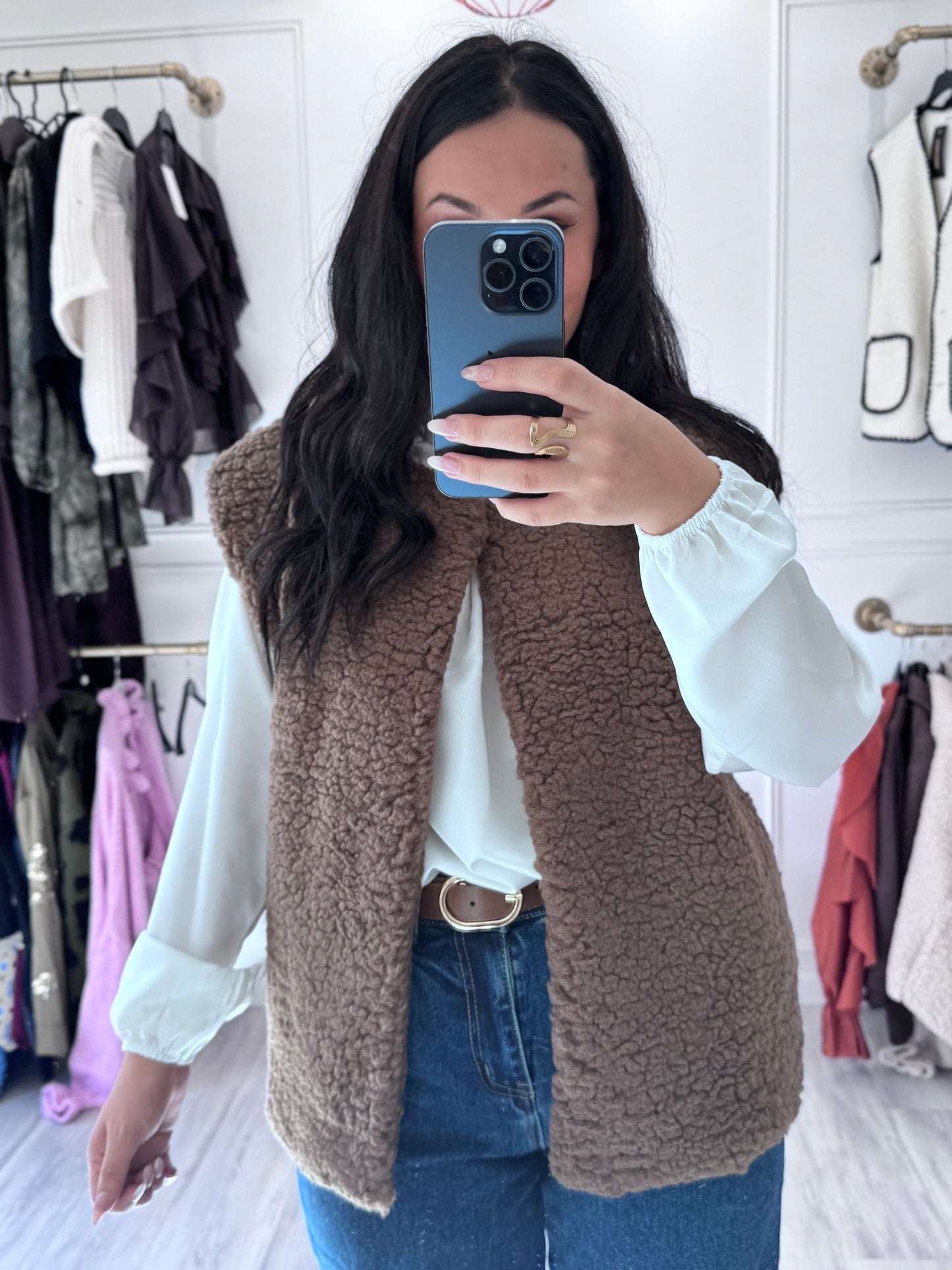 Veste sans manches Anna – Marron chaud