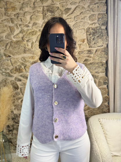 Gilet lilas - Chaleur & Elegance
