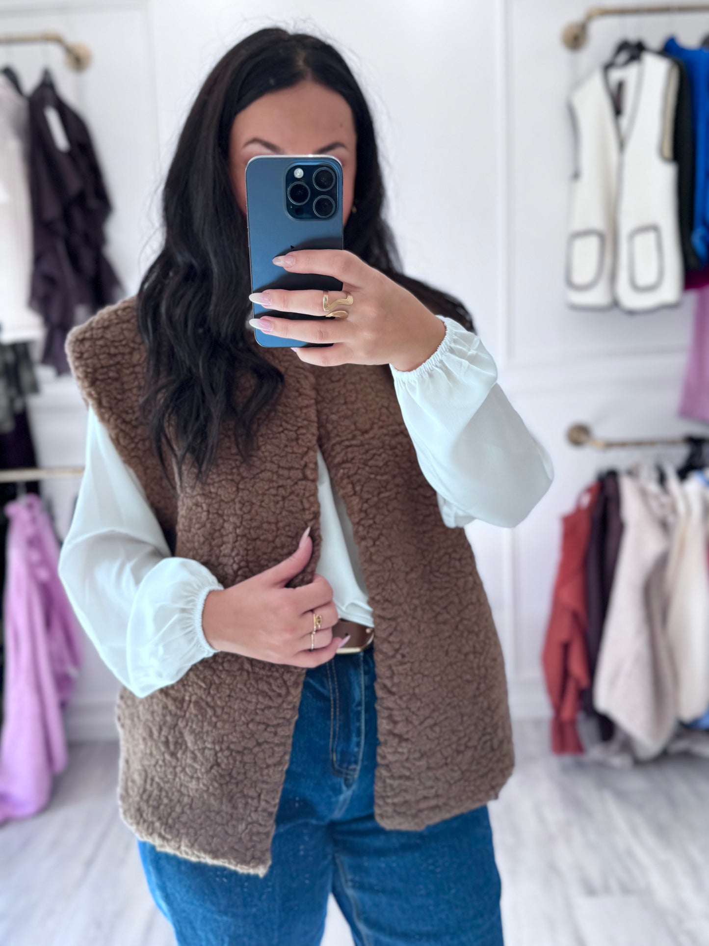 Veste sans manches Anna – Marron chaud