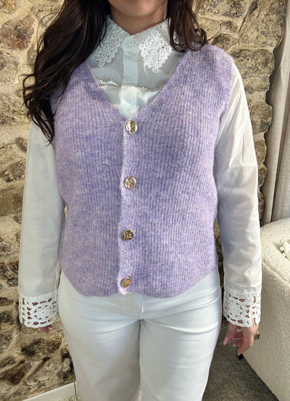 Gilet lilas - Chaleur & Elegance
