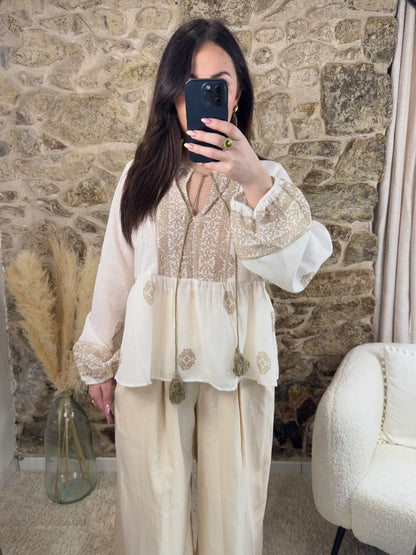Blouse bohème écru - Elégance et légèreté