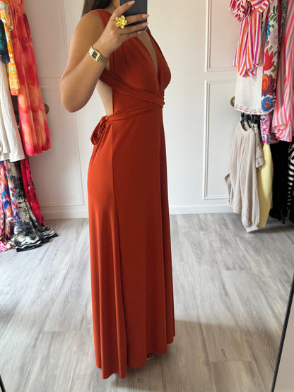 Robe Soraya– Longue & Multi-positions terracotta 🔥