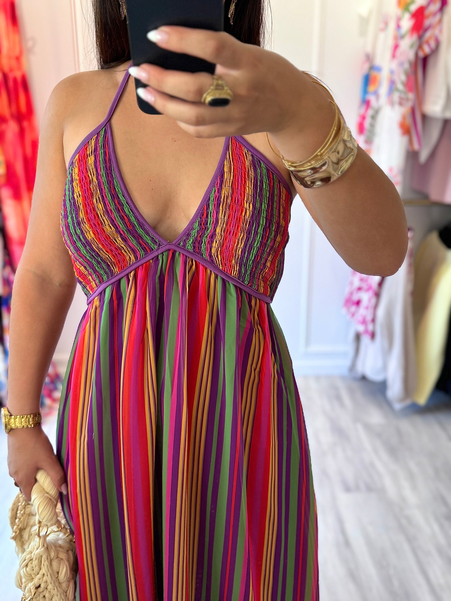 Robe Lina – Longue, dos nu et ultra colorée pour un été flamboyant 🔥
