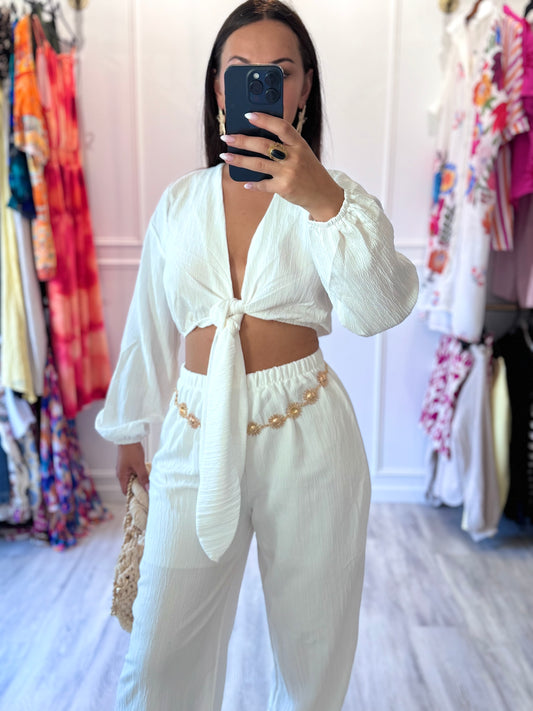 Ensemble Naïs – Blanc, fluide et chic à nouer🌞