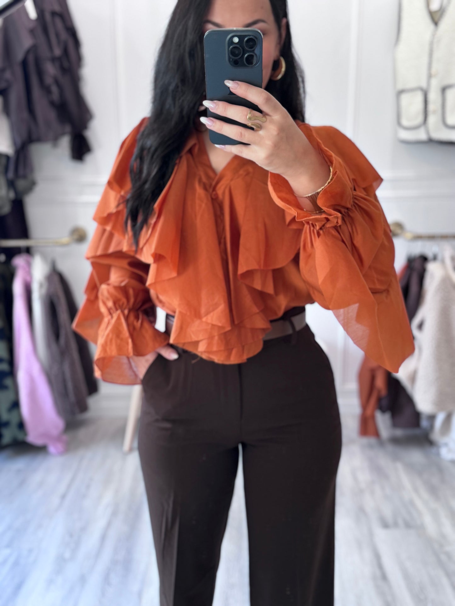 Blouse Éléna – Volants audacieux