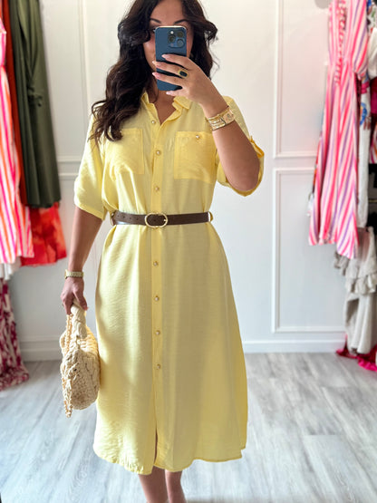 Robe chemise Élise – Soleil doux et élégance décontractée ☀️
