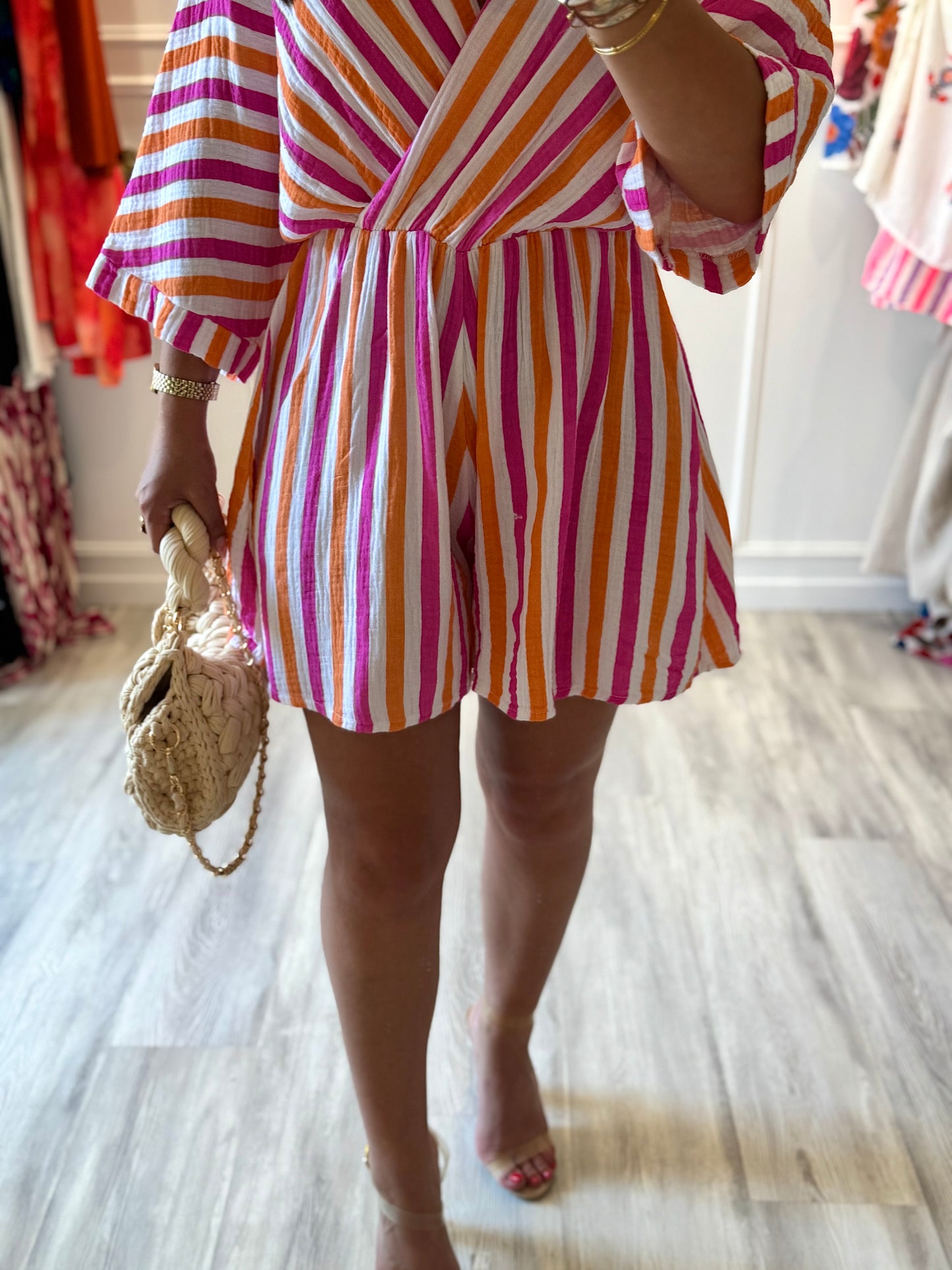 Combi-short Calie – Rayures solaires & coupe flatteuse 🍹☀️