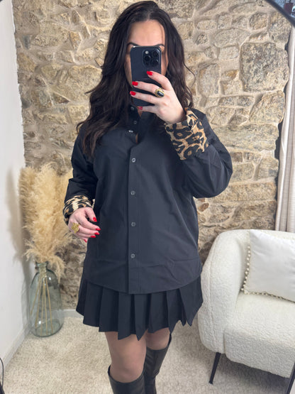 Chemise Léopard- Noir et motif sauvage