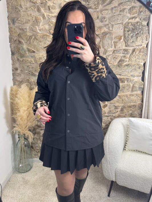 Chemise Léopard- Noir et motif sauvage