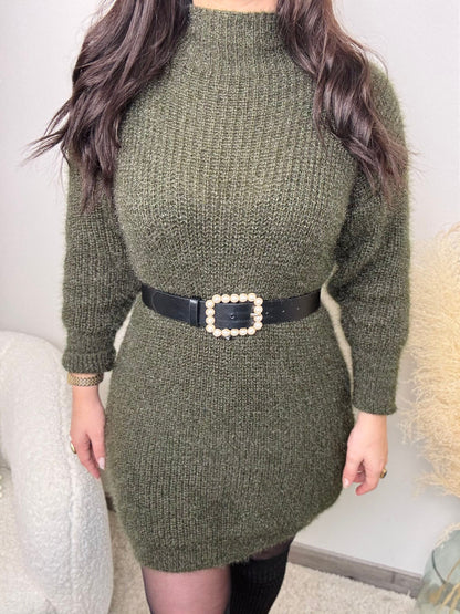 Robe pull "En Kaki"+ ceinture offerte !