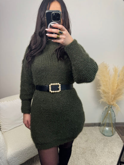 Robe pull "En Kaki"+ ceinture offerte !