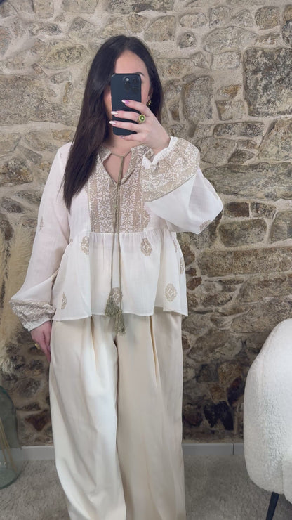 Blouse bohème écru - Elégance et légèreté