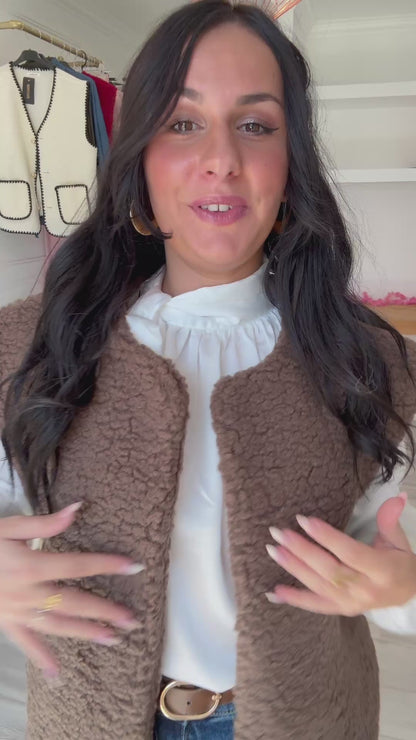 Veste sans manches Anna – Marron chaud