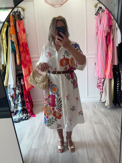 Robe Paloma – Oversize bohème & fleuries 🌼