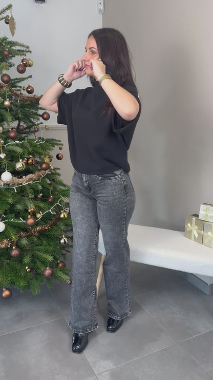 Camille – Jean droit gris ✨